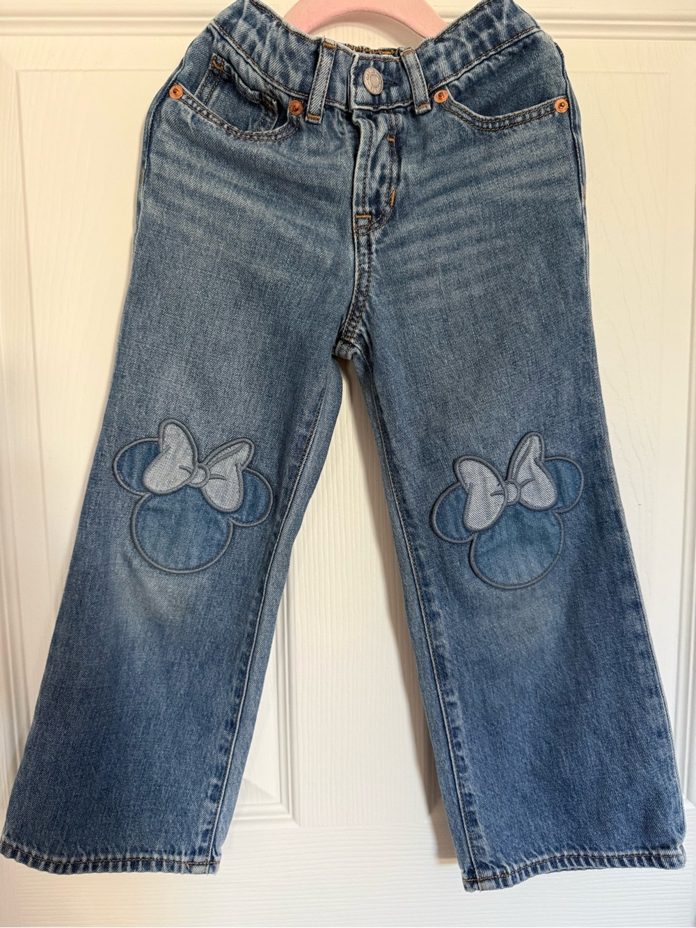 Baby Gap x Disney Girls' Blue Denim Jeans with Minnie Bow Patches